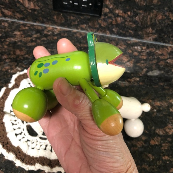 Vintage Wooden Toys Frog and Rabbit Bunny Cute Retro Toys - Picture 9 of 9